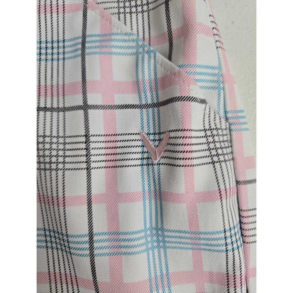 Callaway Women's 10 Pastel Blue Pink White Plaid Moisture Wicking Golf Shorts - Picture 9 of 16